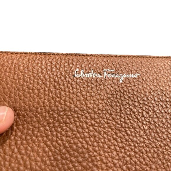 Ferragamo 66-0907/02 Men's Brown/Blue Leather Continental Travel Wallet - Picture 8 of 12